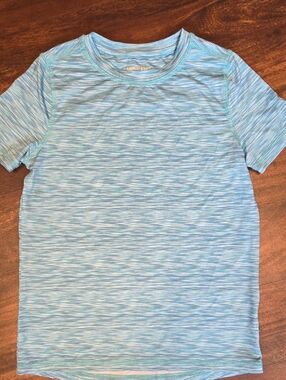 Lands' End, M,Light Blue Print Short-Sleeve Crew Tee